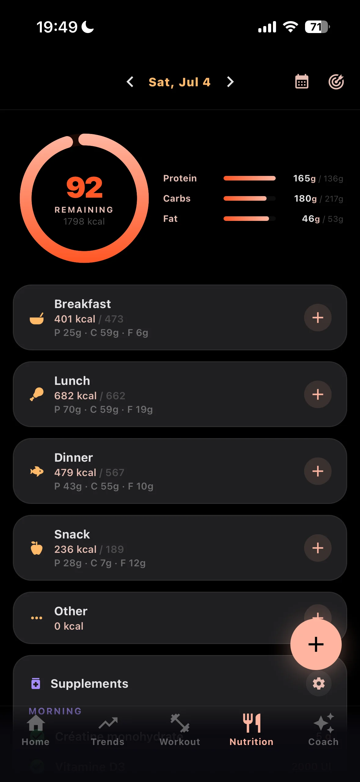 Atlo nutrition tracking